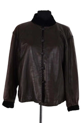 Veste Saint Laurent Marron en Cuir, taille M - Seconde Main