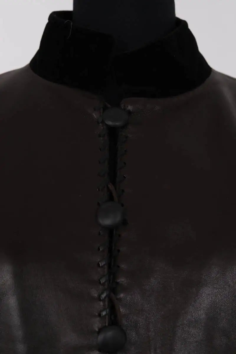 Veste Saint Laurent Marron en Cuir