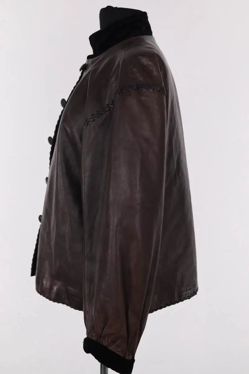 Veste Saint Laurent Marron en Cuir