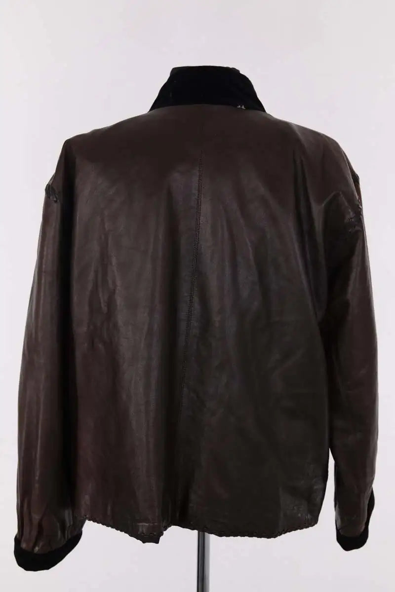 Veste Saint Laurent Marron en Cuir