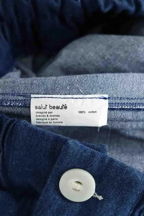 Veste Salut Beauté Bleu en Coton