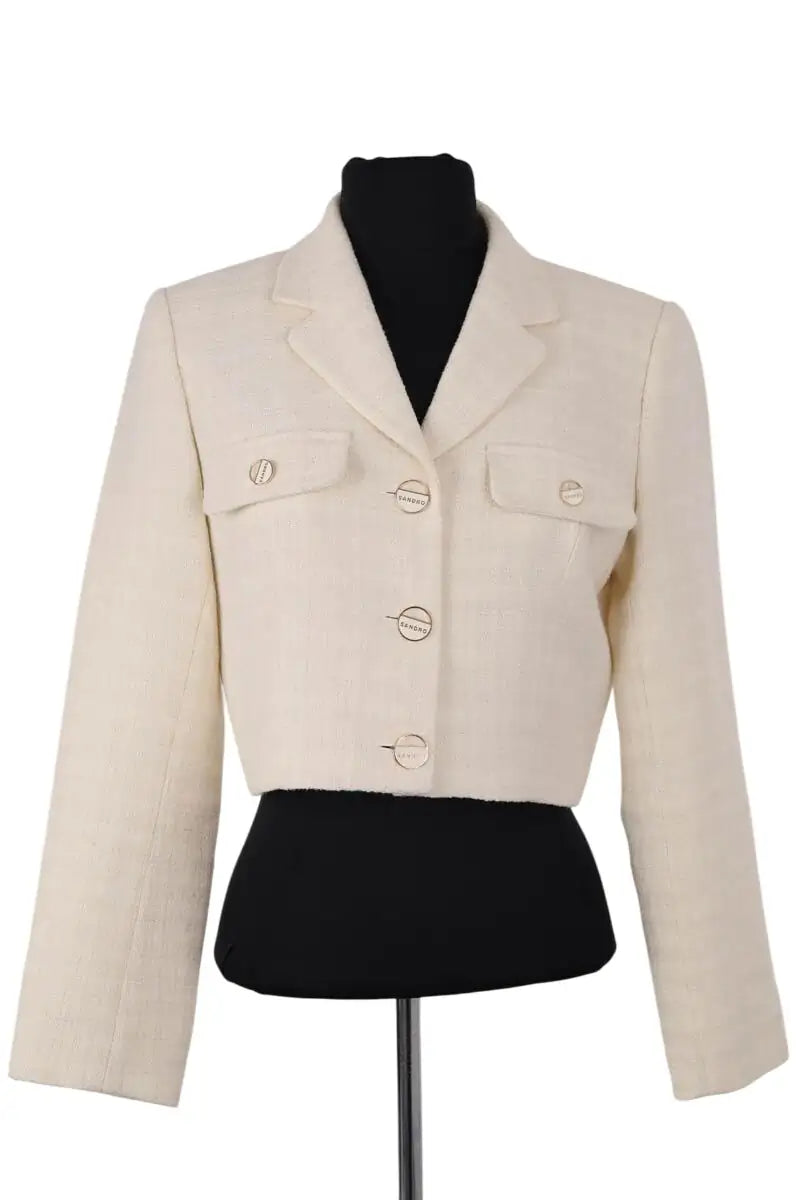 Veste Sandro Ecru en Coton, taille S - Seconde Main