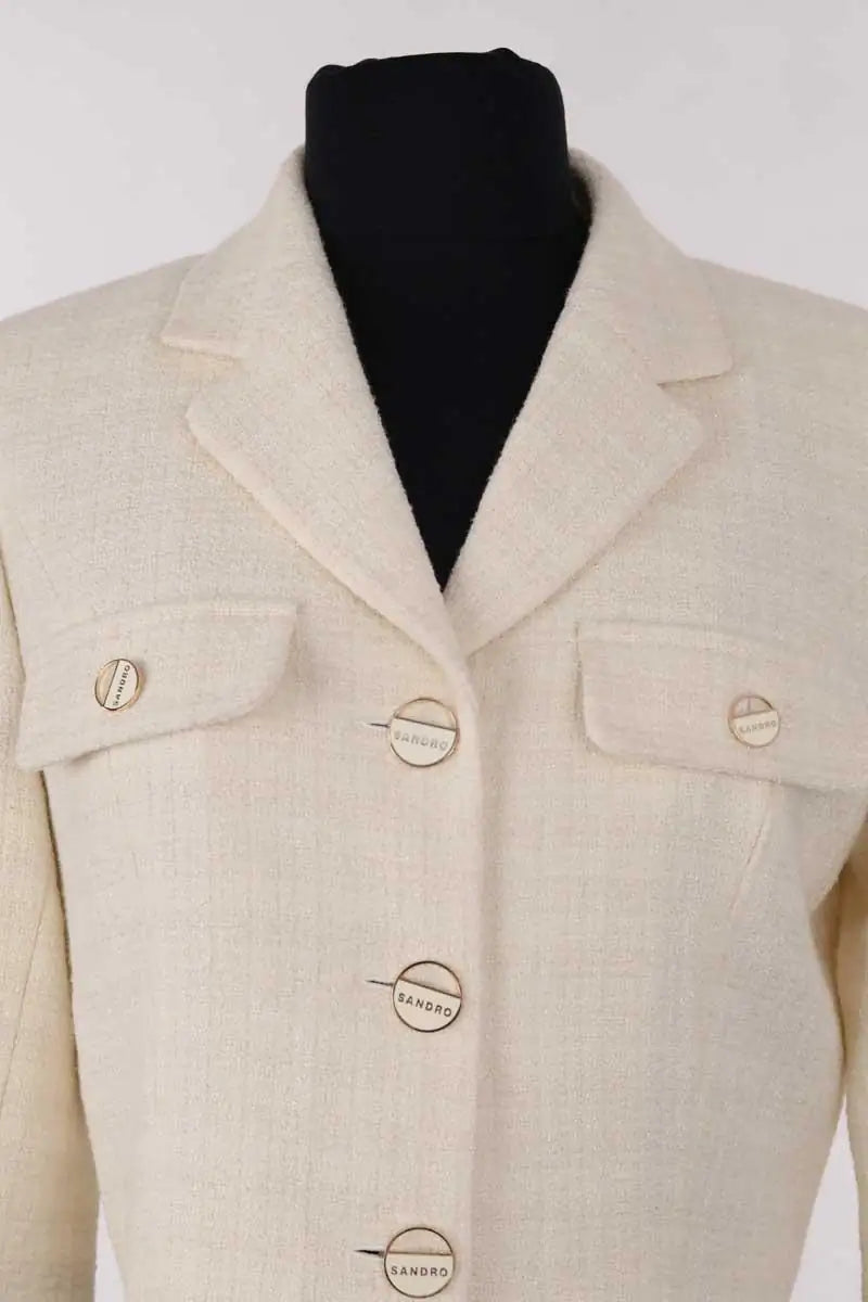 Veste Sandro Ecru en Coton