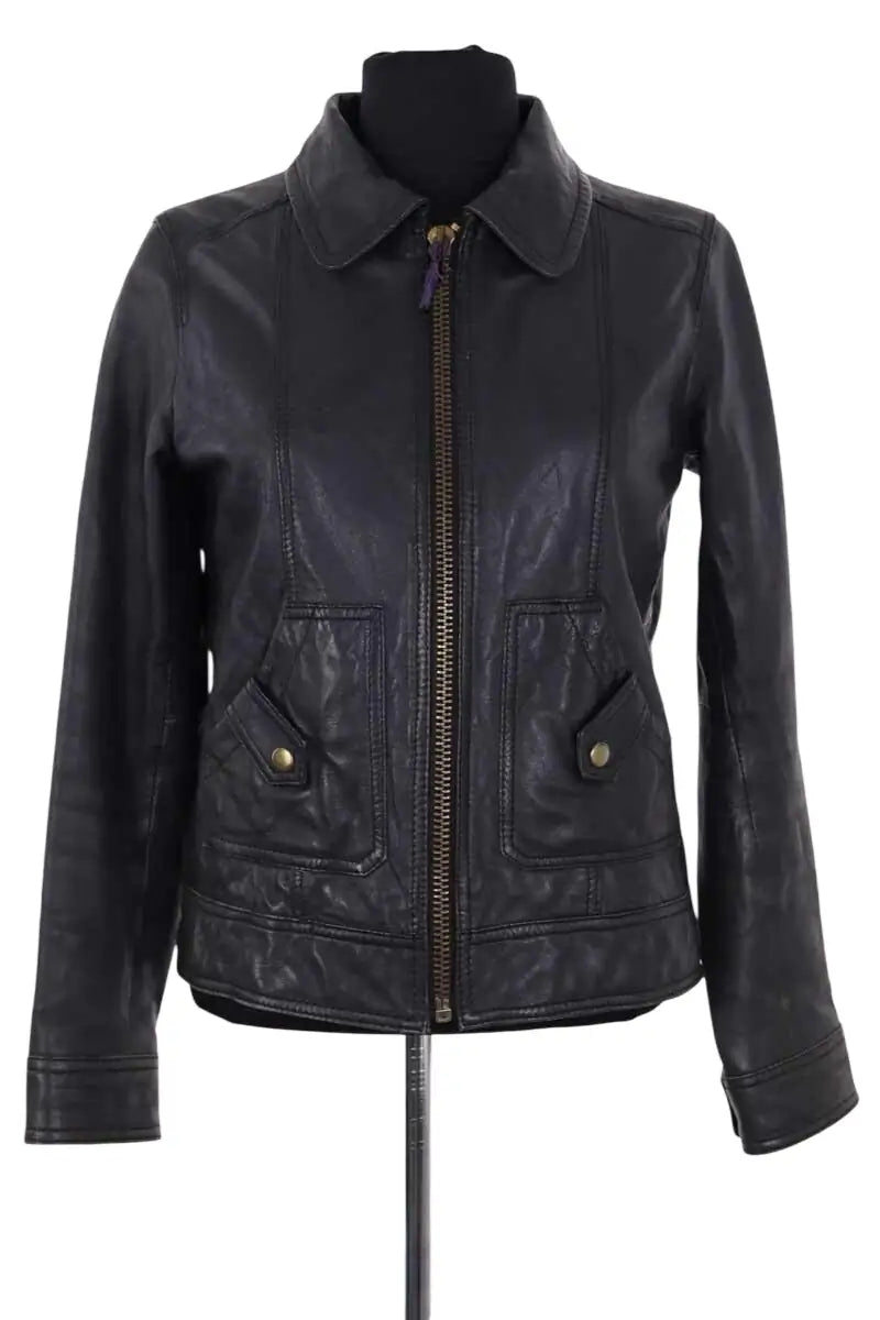Veste Sandro Gris en Cuir, taille S - Seconde Main