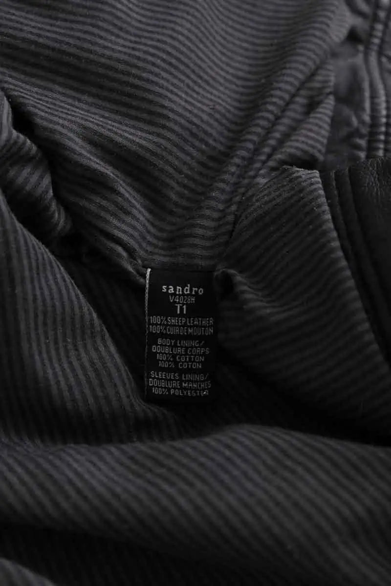 Veste Sandro Gris en Cuir