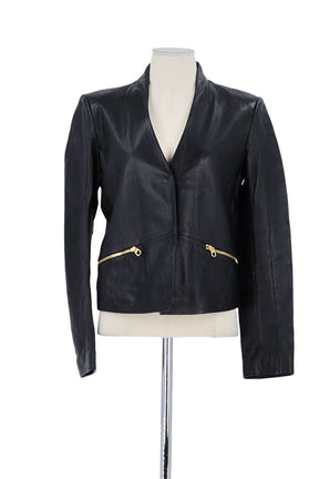 Veste Sandro Noir en Cuir, taille M - Seconde Main