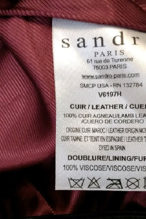 Veste Sandro Noir en Cuir