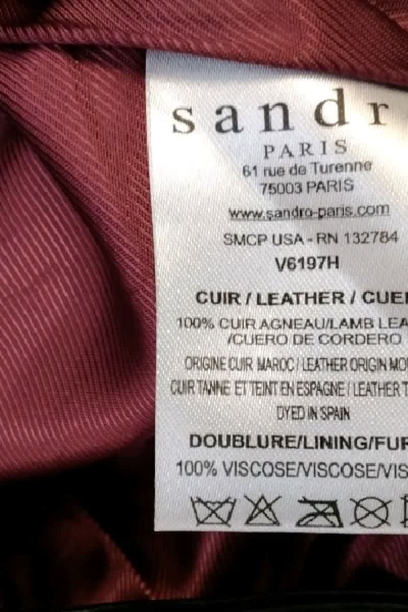 Veste Sandro Noir en Cuir