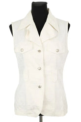 Veste sans manches Fendi Blanc en Coton, taille M - Seconde Main