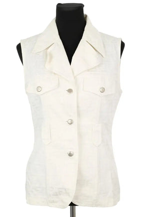 Veste sans manches Fendi Blanc en Coton, taille M - Seconde Main