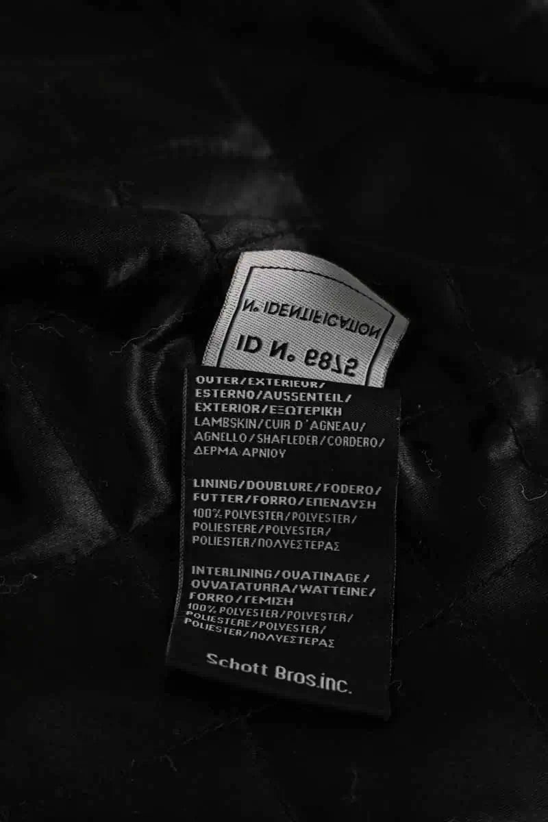 Veste Schott Noir en Cuir