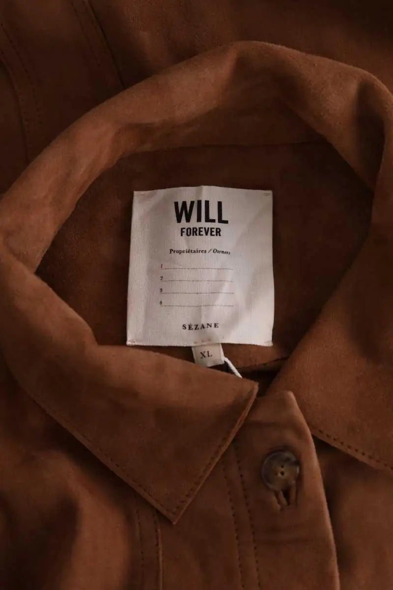 Veste Sézane Camel en Cuir