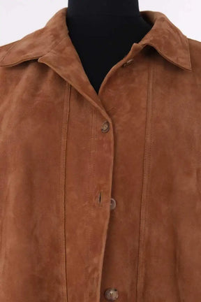 Veste Sézane Camel en Cuir