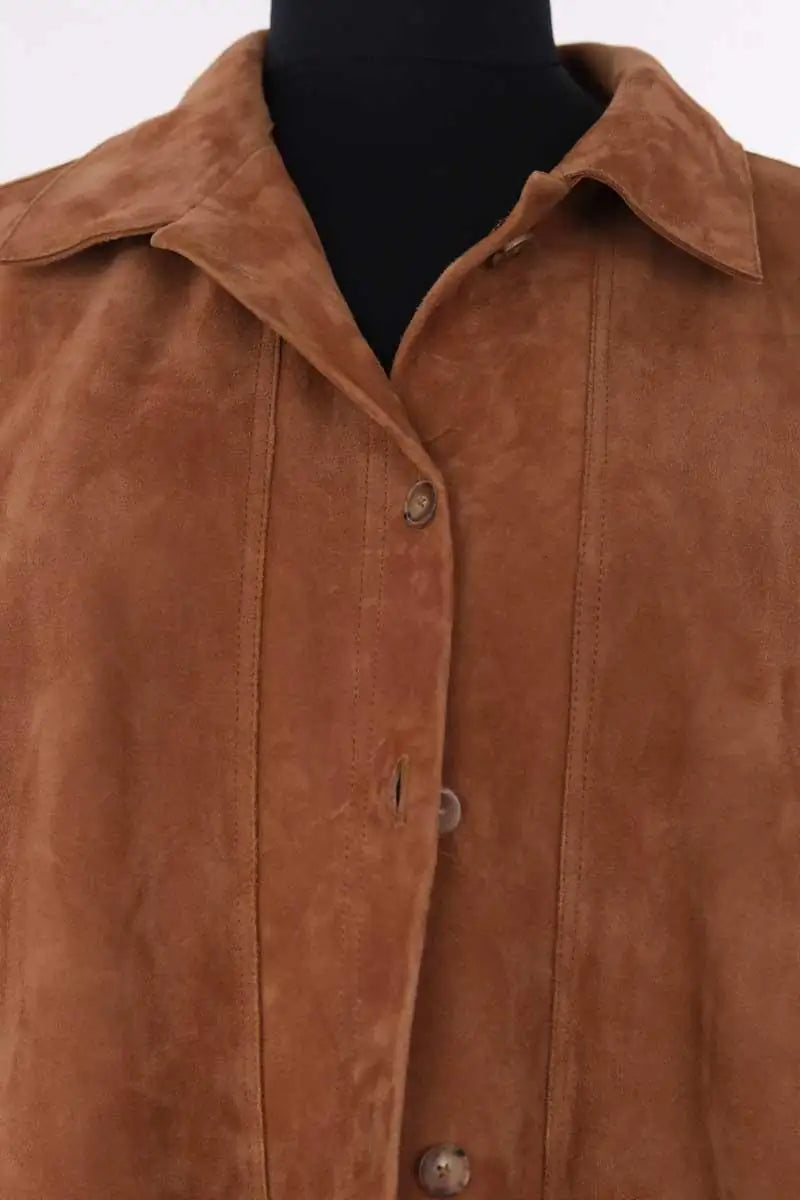Veste Sézane Camel en Cuir
