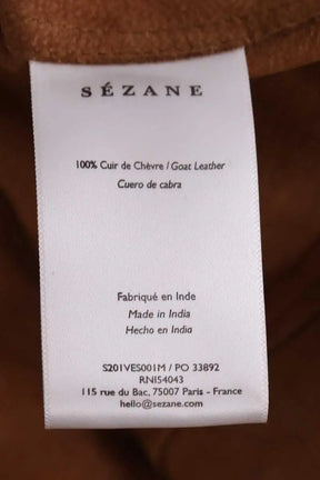 Veste Sézane Camel en Cuir