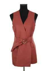 Veste Sézane veste antonia, bois de rose foncé Rouge en Viscose, taille L - Seconde Main
