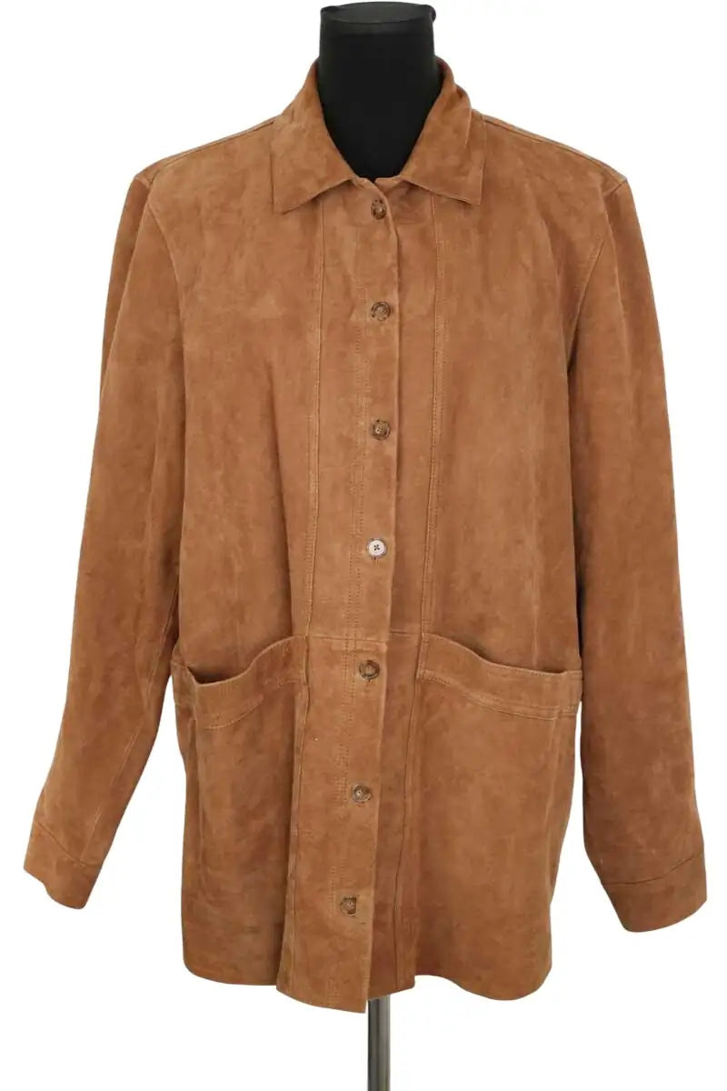 Veste Sézane Will Camel en Daim, taille L - Seconde Main