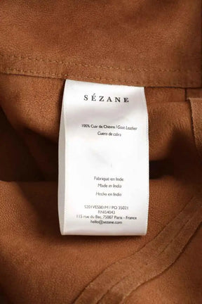 Veste Sézane Will Camel en Daim