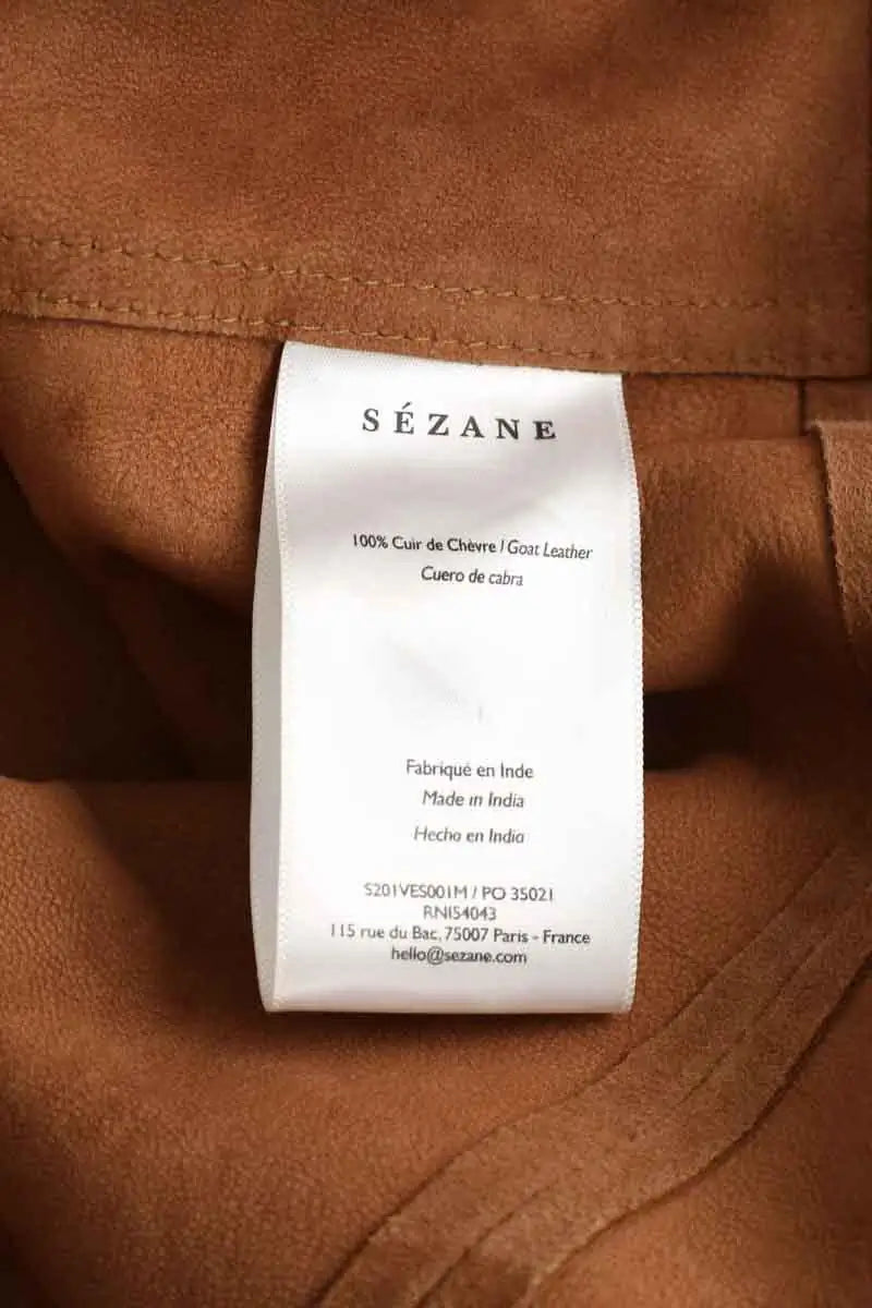 Veste Sézane Will Camel en Daim
