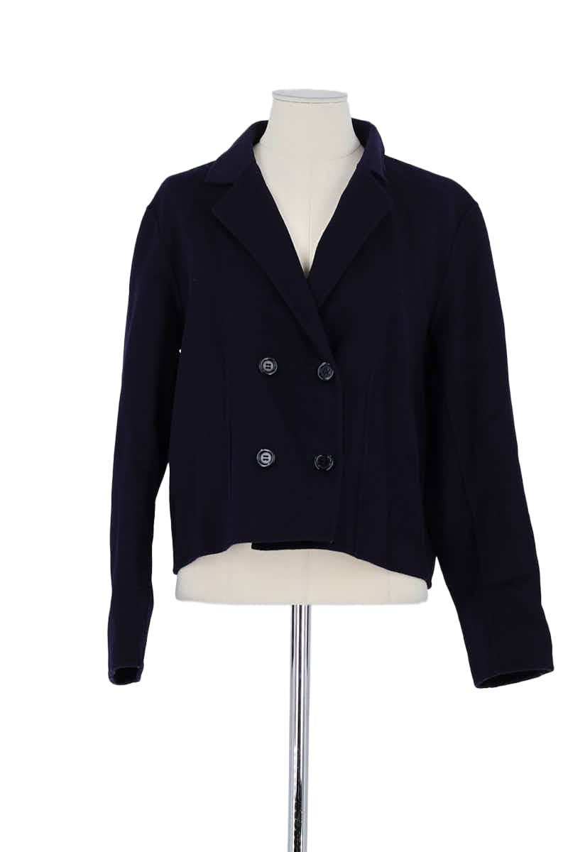 Veste Tara Jarmon Marine en Laine, taille L - Seconde Main