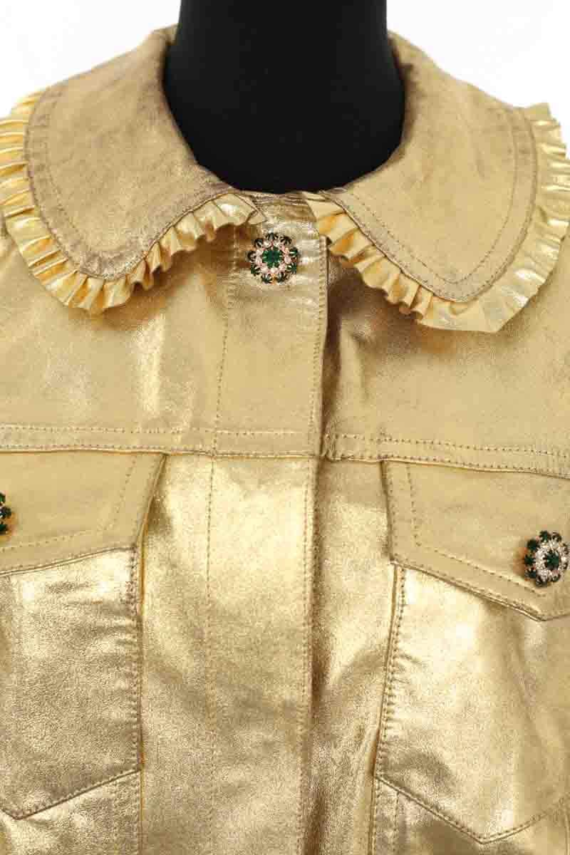 Veste Tara Jarmon Valentine Doré en Cuir