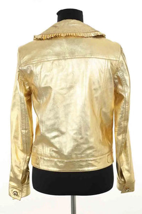 Veste Tara Jarmon Valentine Doré en Cuir
