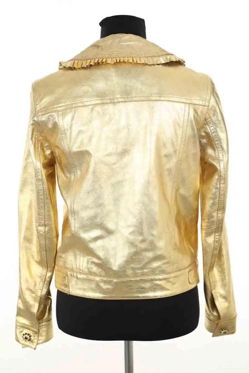Veste Tara Jarmon Valentine Doré en Cuir