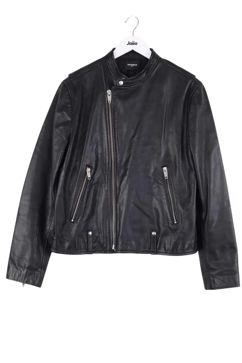 Veste The Kooples Noir en Cuir, taille L - Seconde Main