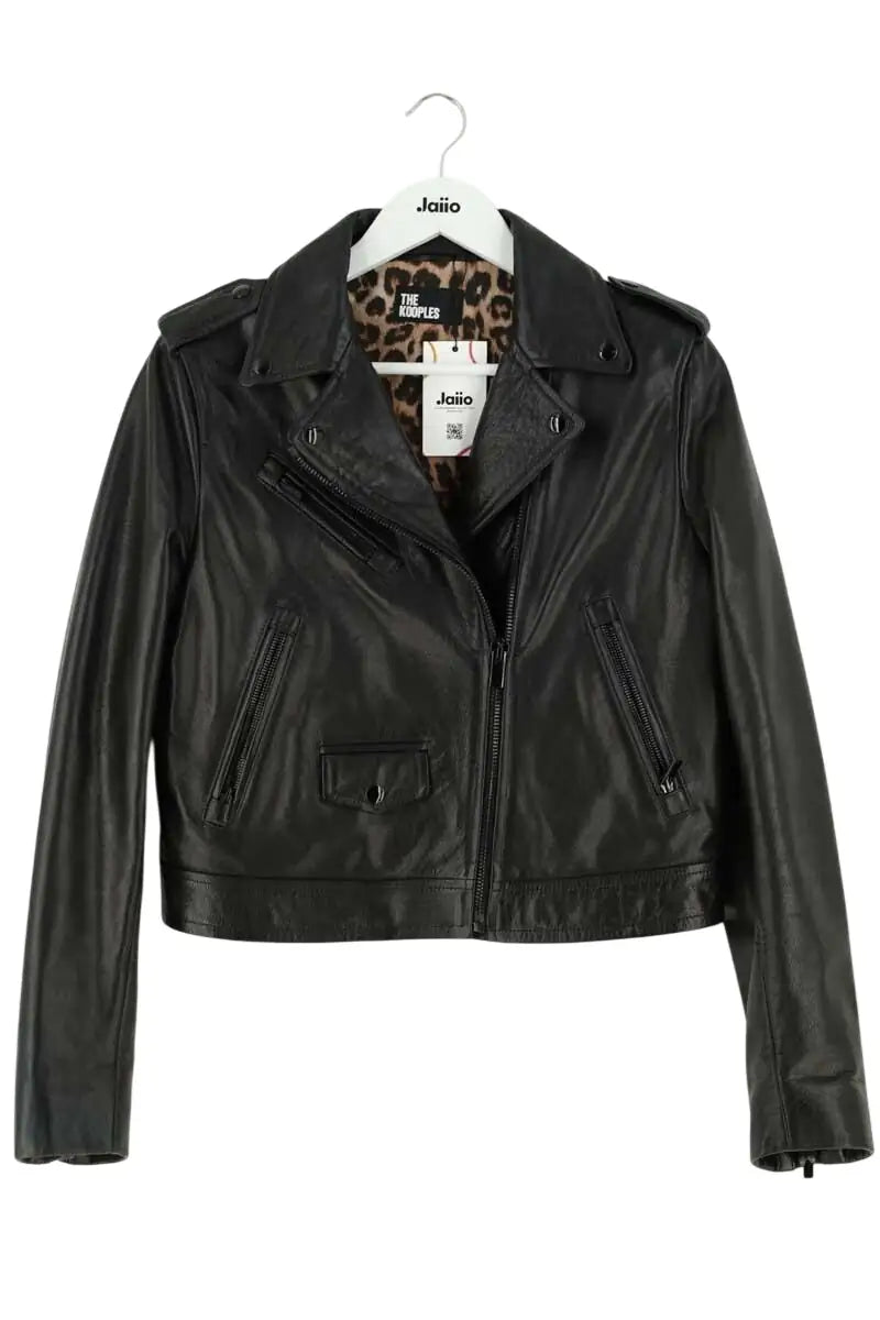 Veste The Kooples Noir en Cuir, taille L - Seconde Main