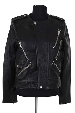 Veste The Kooples Noir en Cuir, taille S - Seconde Main