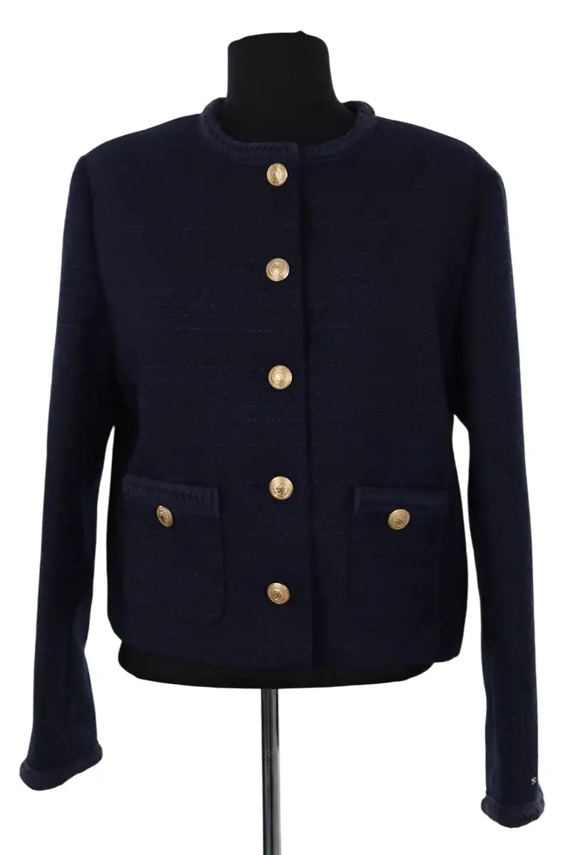 Veste Tommy Hilfiger Marine en Synthétique, taille S - Seconde Main