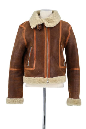 Veste Vanessa Bruno Marron en Cuir, taille XS - Seconde Main