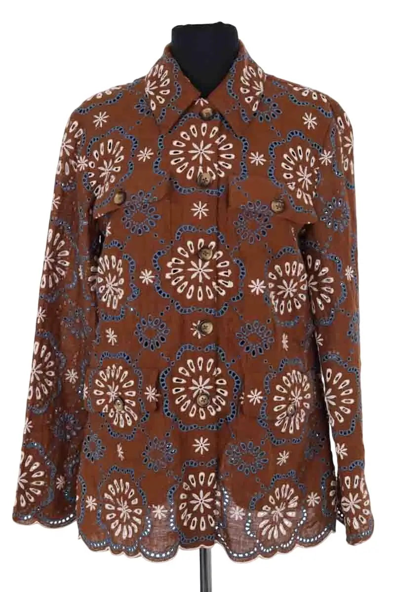 Veste Veronica Beard Marron en Lin, taille M - Seconde Main