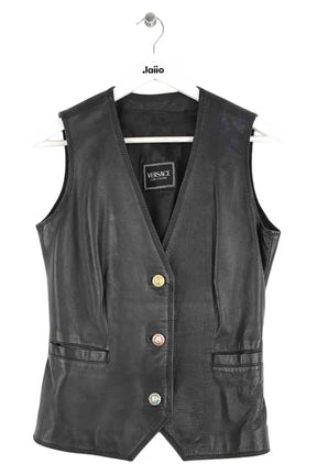 Veste Versace Noir en Cuir, taille M - Seconde Main