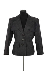 Veste Yves Saint Laurent Anthracite en Coton, taille L - Seconde Main