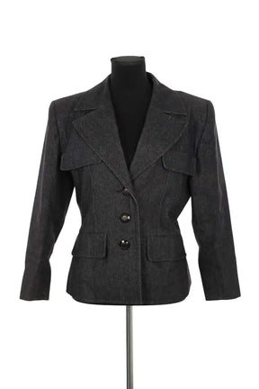 Veste Yves Saint Laurent Anthracite en Coton, taille L - Seconde Main