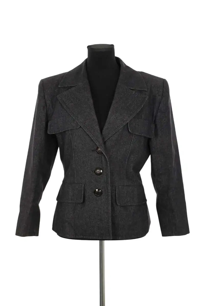 Veste Yves Saint Laurent Anthracite en Coton, taille L - Seconde Main