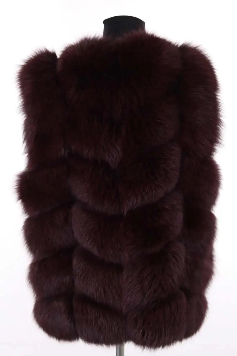 Veste Yves Salomon Violet en Fourrure