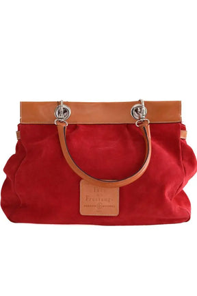 Cabas Ines de la Fressange Rouge en Daim