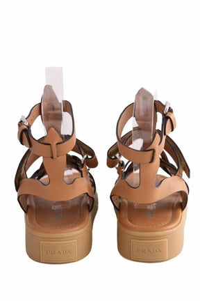 Sandales Prada Camel en Cuir