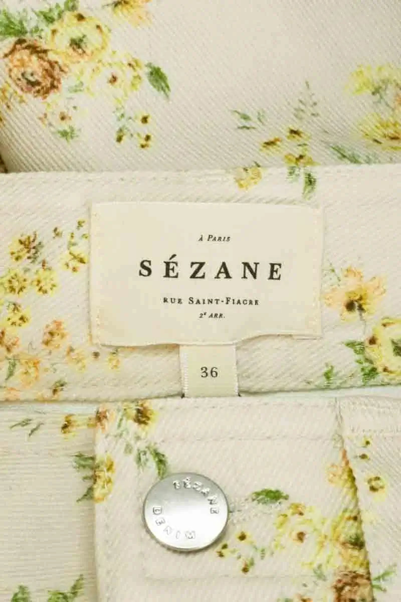 Jean large Sézane Beige en Coton