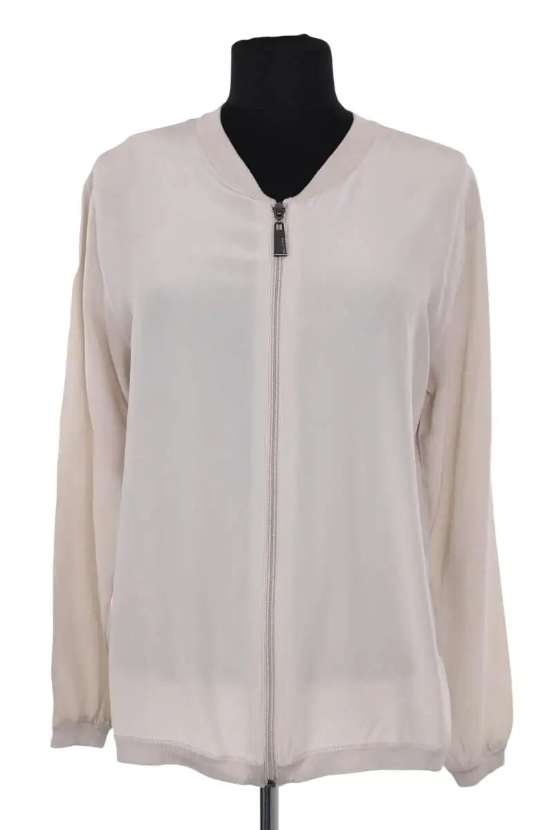 Gilet zippé Max & Moi Beige en Soie, taille XS - Seconde Main
