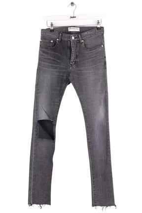 Jean slim Balenciaga Anthracite en Coton, taille S - Seconde Main