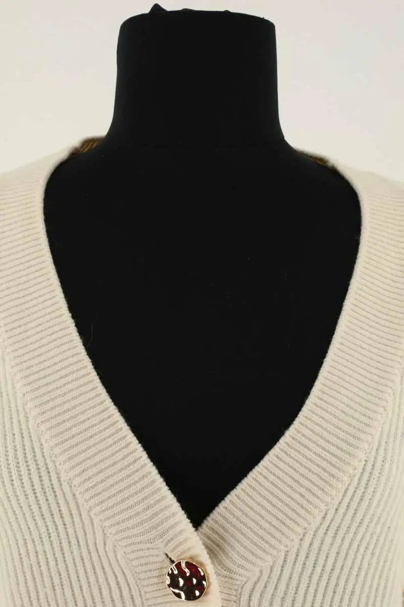 Cardigan The Kooples Ecru en Laine