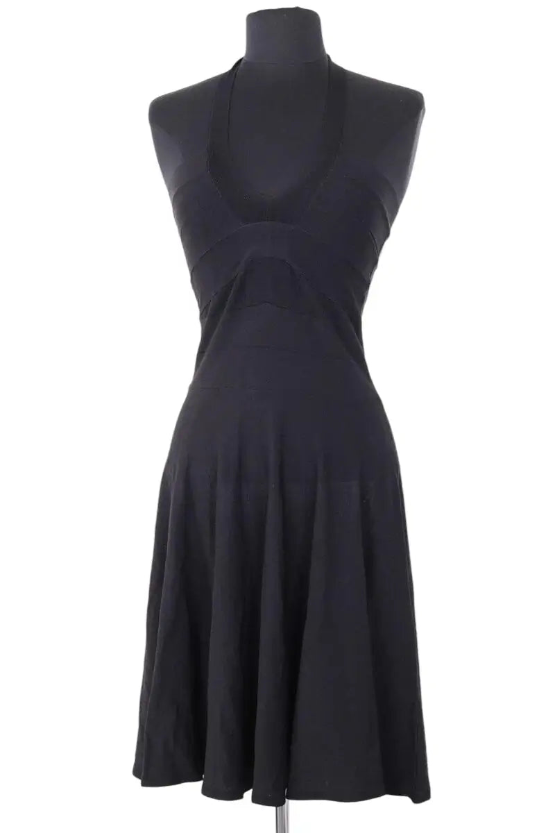 Robe Sandro Noir en Viscose, taille S - Seconde Main