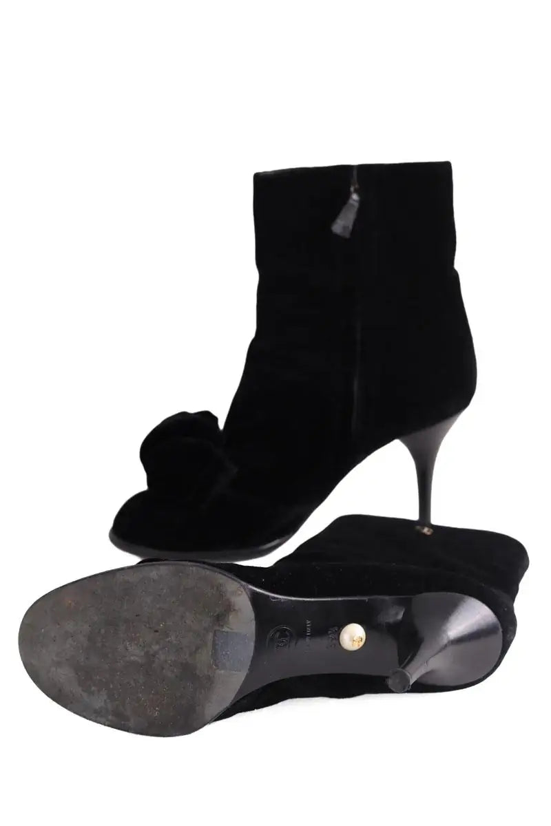 Boots Chanel Noir en Velours