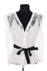 Gilet Maje Blanc en Synthétique, taille XXS - Seconde Main