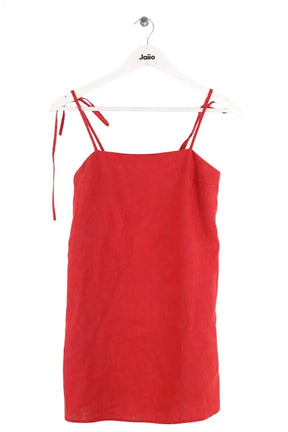 Top sans manche Reformation Rouge en Lin, taille XS - Seconde Main