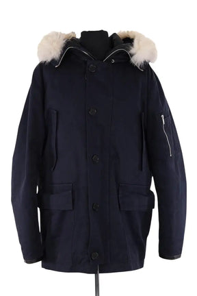 Manteau Sandro Marine en Tissu, taille XL - Seconde Main