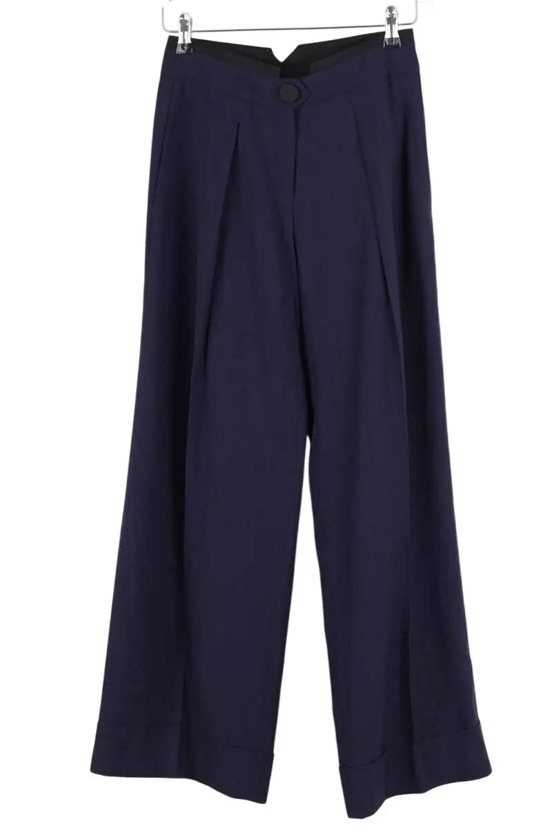 Pantalon large Tara Jarmon Bleu en Viscose, taille S - Seconde Main